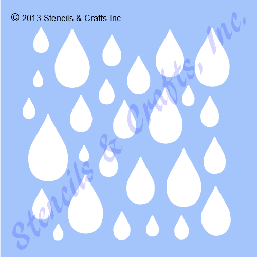 RAINDROPS STENCIL RAIN STENCILS TEMPLATE DIY PATTERN PAINT ART CRAFT NEW - Picture 1 of 1