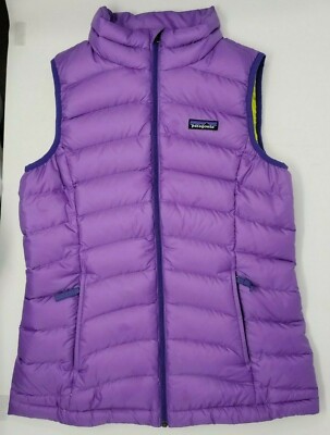Patagonia Down Sweater Puffer Vest Purple Girl's Size XL (14) or Women's XS  o215 - Main Image