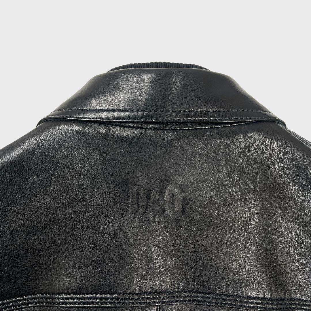 DOLCE&GABBANA D&G Leather Jacket Black Men's Size L From DOLCE&GABBANA D&G Leather Jacket Black Men's Size L From