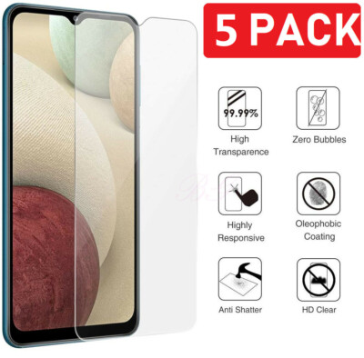 5-Pack For Samsung Galaxy A12 Premium Clear Tempered GLASS Screen Protector