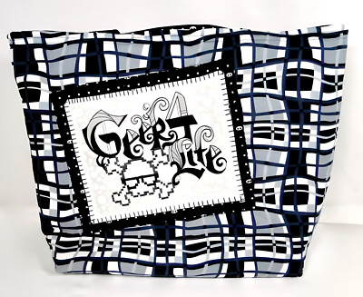 NEW UNISEX Skull & Crossbones Geek 4 Life Black & Gray Purse Tote Diaper Bag