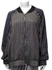 Ellos Reversible Silky Zip Up Bomber Jacket Size 26 (2xl) Read Measurements.