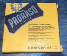 Proraso Single Blade Wood and Spice Hot Oil Beard Treatment, 4x 17ml