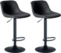 2Er Set Barhocker Loft Kunstleder Schwarz
