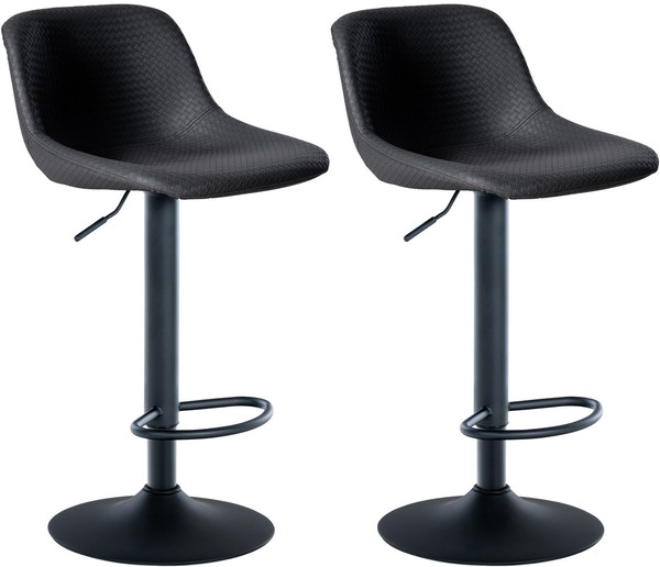 2Er Set Barhocker Loft Kunstleder Schwarz-image