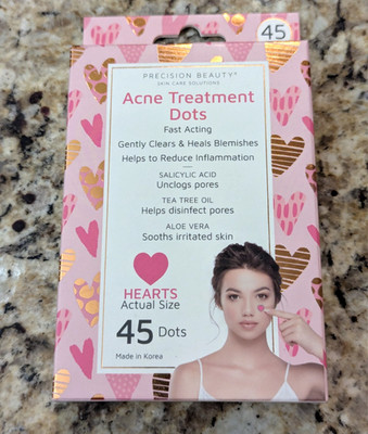 Precision Beauty Acne Treatment Dots Blemish Patches Pink Hearts 45ct