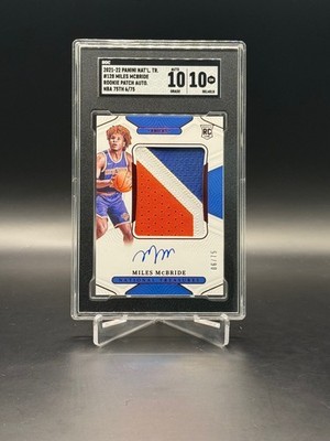2021-22 National Treasures Miles McBride Rookie Patch Auto 6/75