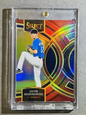 RED #d/149 Jacob Misiorowski Rookie 2024 Panini Select Red Prizm #38 Brewers  