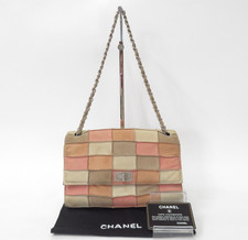 Borsa a tracolla CHANEL Chocolate Bar in pelle scamosciata con catena F#50986