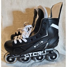 Patines en línea Story Compact Mission de hockey blanco y negro para hombre talla 8 nuevos sin caja