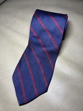 Brooks Brothers Makers 100 Silk Tie Pale Navy Blue Red Repp Stripes T5