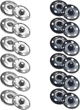 12 Sets Metal Sew on Snap Buttons 25Mm Dia Snaps Fasteners Press Studs Buttons f