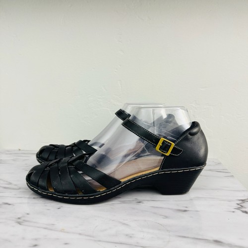 Clarks schwarz Bendables Wendy Land Leder Mary Jane’s Damengröße 8