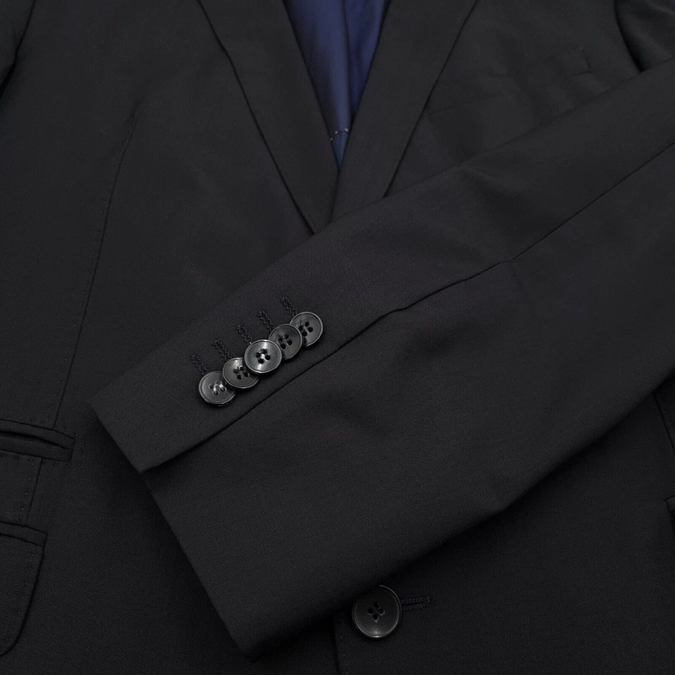 Blazer Chaqueta Traje Strellson Negro Lana Virgen Hombres At3 Talla EU 50 UK/US 40 Foto 4 de 4