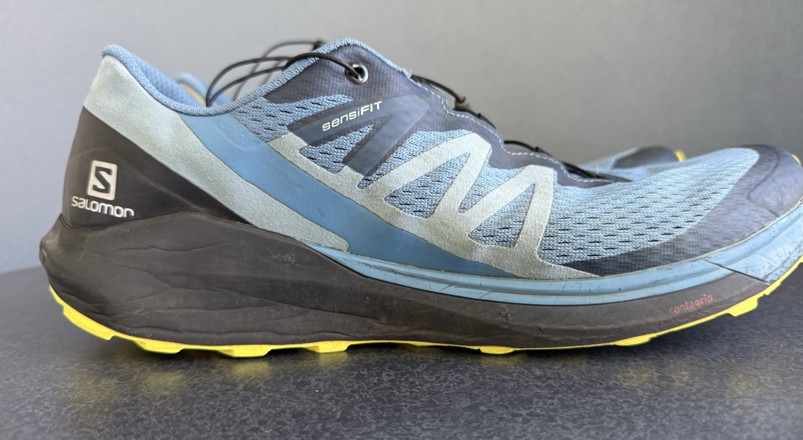 Scarpe da Trail Running Salomon Sense Ride 4 Uomo 12.5 412104 Blu Giallo