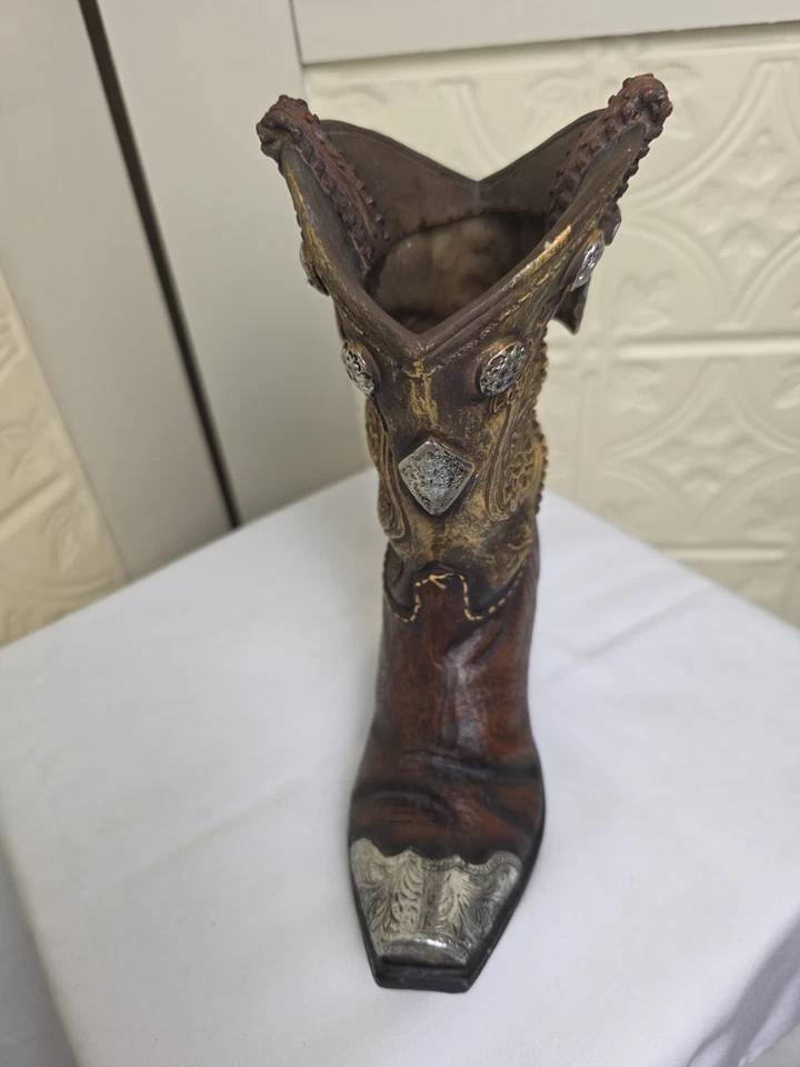 Burton and Burton Boots and Spurs Western Cowboy Boot Jarrón para Western Home Deco Foto 3 de 4