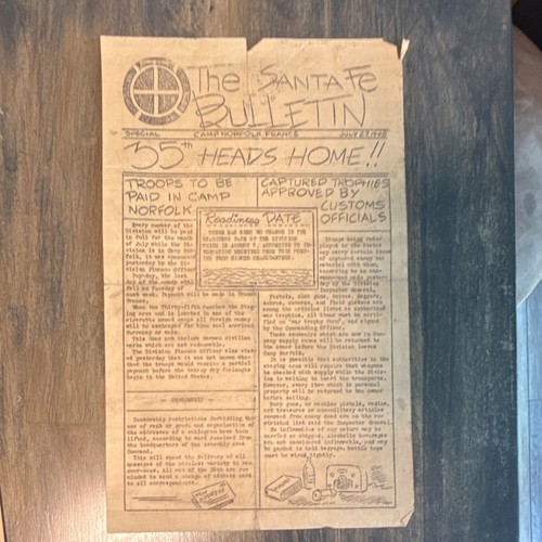 WWII The Santa Fe Bulletin July 1945 35th Infantry Division Norfolk France A39