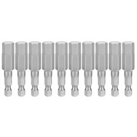 "10 StüCk 3/8\" Sae Sechskant-Bohrerbits 50 Mm LäNge Magnetbits Grau"