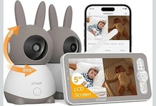 ieGeek Baby Monitor W/2 Cameras,Split Screen W/Audio,Night Vision, W/ Phone App