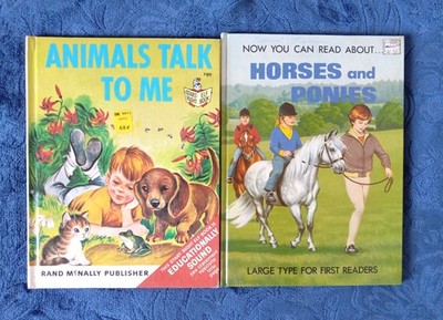 Two Piece Vintage Children's Books Animals Talk To Me & Horses and Ponies