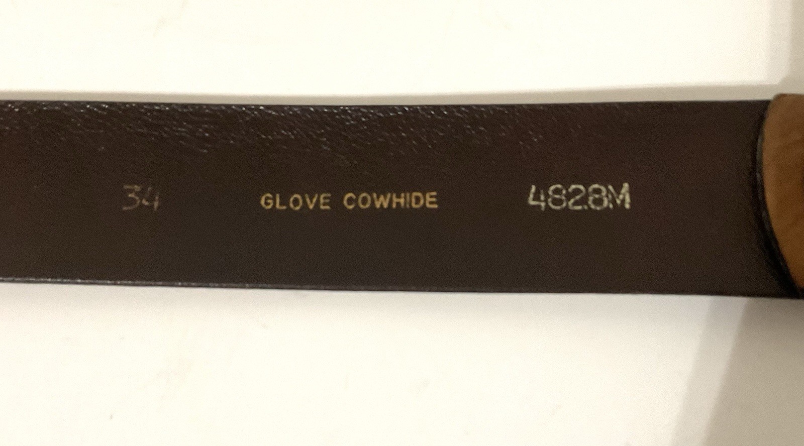 Tex Tan Belt Unisex Glove Cowhide Leather Size 34 Brown 1.5” wide