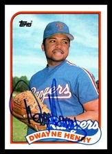 1989 Topps HA Retrographs Auto Dwayne Henry #496 Texas Rangers