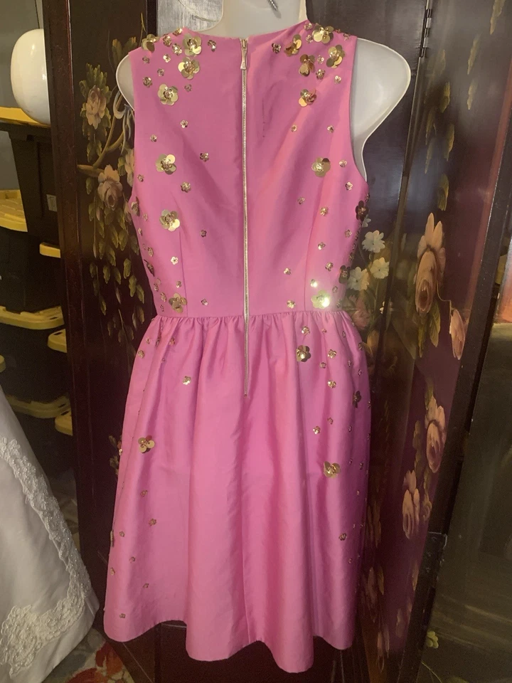 Vestido Kate Spade New York MADISON AVENUE COLLECTION ROSA Dorado Lentejuelas Talla 4 Único Foto 2 de 4