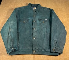 Vintage Carhartt Duck Jean Jacket Blanket Lined JB143 Green Button Up Jacket XL