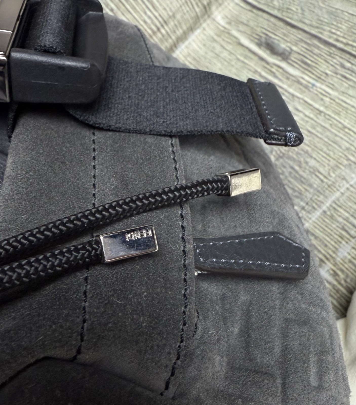 FENDI Fendiness Small Belt Backpack Men’s Bag Grey New Genuine Sling Bag £1450 image 8