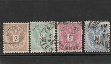 Ank Nr 44-47 2,3,5,10 Kreuzer gestempelt mit großen Wasserzeichen-teilen.