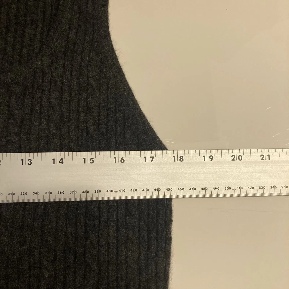 Nuevo sin etiquetas Suéter Valerie Stevens Negro Cachemira Costilla Sin Mangas XL Suave Acogedor Comodidad Foto 4 de 4