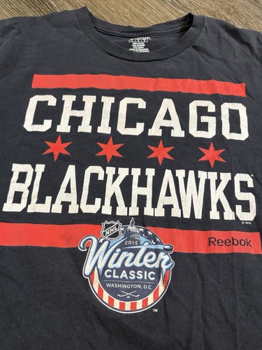 Maglietta Chicago Blackhawks Reebok NHL Hawks invernale classica 2015 hockey grande - Foto 2 di 7