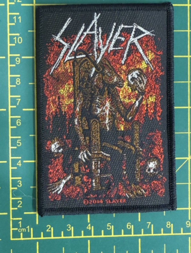Slayer Devil On A Throne Woven Sew On Patch Officially Licensed Patch