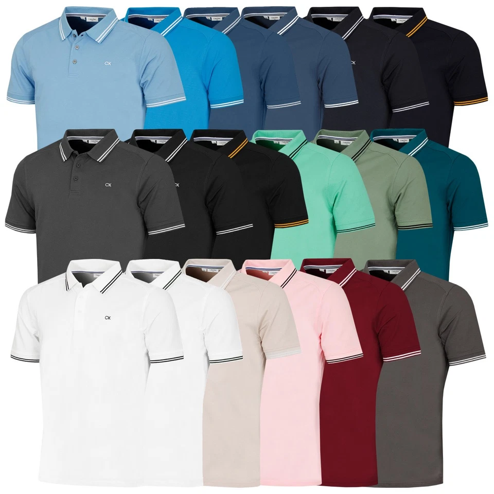 Calvin Klein Mens 2026 Campus Tipped Lightweight Golf Polo Shirt 45% OFF RRP