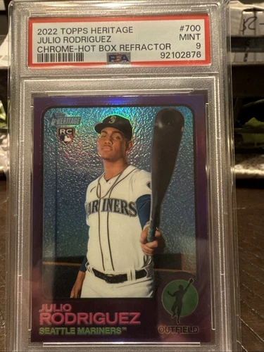 2022 Topps Heritage High Number - Julio Rodriguez Chrome Purple Refractor-PSA 9