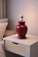 Vintage Table Lamp Burgundy Ashton Dean Ceramic Table Bedside Lamp Light