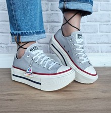 ⭐Converse Chuck Taylor Lift Double Stack 7.5 Women's shoes Sneaker Grey  A16065C