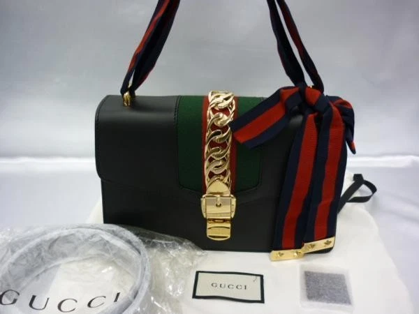 Sac à main Gucci Sylvie 42182 ruban épaule ligne luxe fourre tout sac à main en cuir