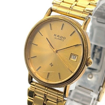【Junk Not Working】 RADO DIASTAR 113.3151.2 Watch Quarts Ladies Round Gold dial