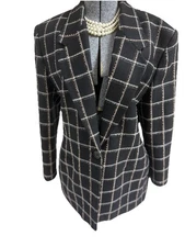 NEW Linda Allard Ellen Tracy Blazer Size 16 Vintage Wool Long Jacket