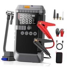 Portable Battery Jump Starter with Air Compressor for Car 12V Jump Box gray