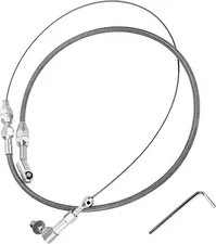 24" Throttle Cable Kit, Stainless Steel Braided Throttle Control Cable Line