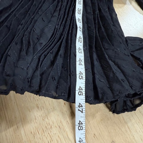 Mac Duggal NWT Black Embroidered Long Sleeve Ruffle Chiffon Dress Swiss Dot 16 - Picture 9 of 10