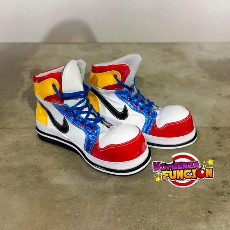 Zapatos Payaso Profesionales Mexicanos Rojo Blanco Zapato Para Payaso Hechos en México
