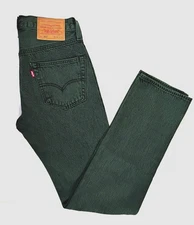 LEVI'S-NWT-Men's 501 Original Button Fly Denim Dark Green Jeans-Size W28xL32
