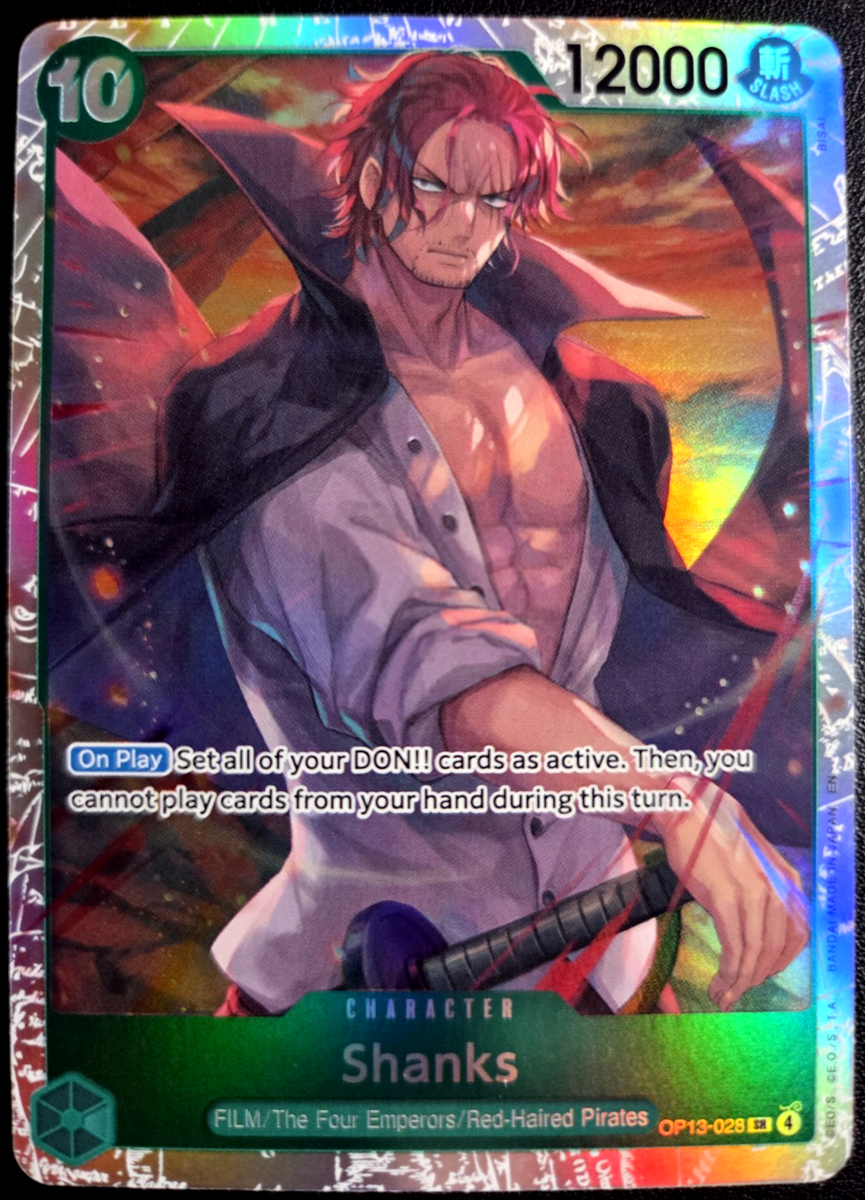 Shanks OP13-028 SR NM English Green One Piece tcg | eBay