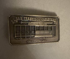 San Francisco Cable Car 1976 Bergamot Brass Works Belt Buckle Vintage