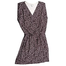 Banana Republic Sleeveless Faux Wrap Dress Small Burgundy White Print