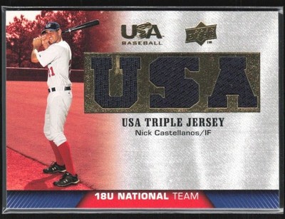 Nick Castellanos 2009 Upper Deck USA Box Set Triple Jersey #TJ18U-NC USA