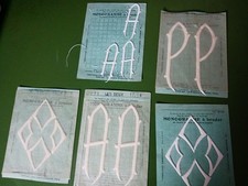 Anciennnes Cartes de Monogrammes à broder- Lettres A et P - collection Mercerie 